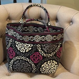 Vera Bradley Stylish Patterned Tote Bag - Black, Pink, Cream